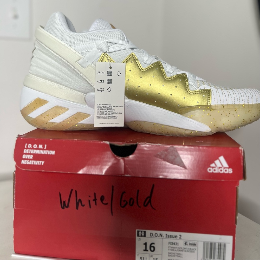 Adidas D.O.N. Issue #2 Wht/Gold - Picture 2 of 7